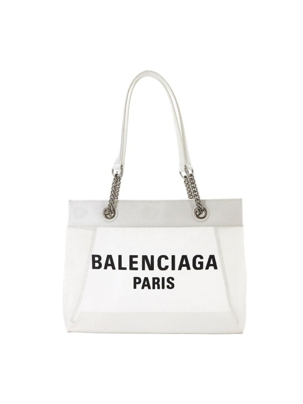 Balenciaga Duty Medium Tote Bag Mesh Leather White